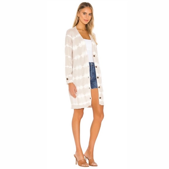 Anthro / Sanctuary Tan + White Tie Dye Cardigan - 1X - Picture 1 of 8
